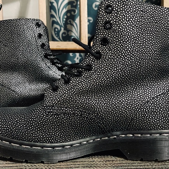 COPY - Dr Martens Pascal silver metallic spotted 1460 8 hole boots - Picture 10 of 10